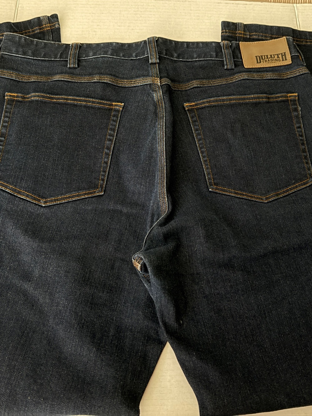 Duluth Trading Coolmax Flex Ballroom Jeans Blue Denim Dark Wash Men's Size 38"